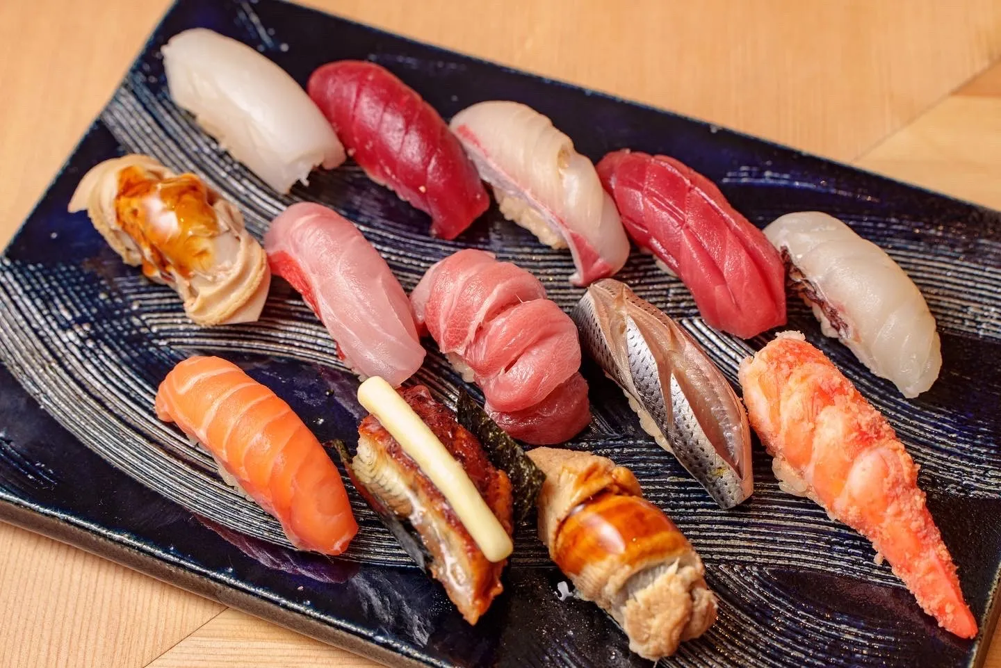 The top of the sushi bar